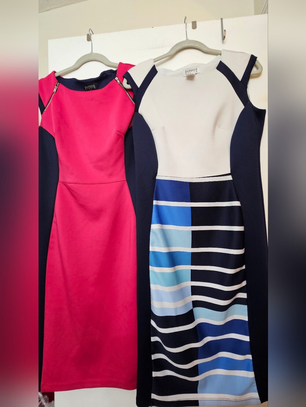 Enfocus Studio Sleeveless Top DRESSES with Navy TRIM